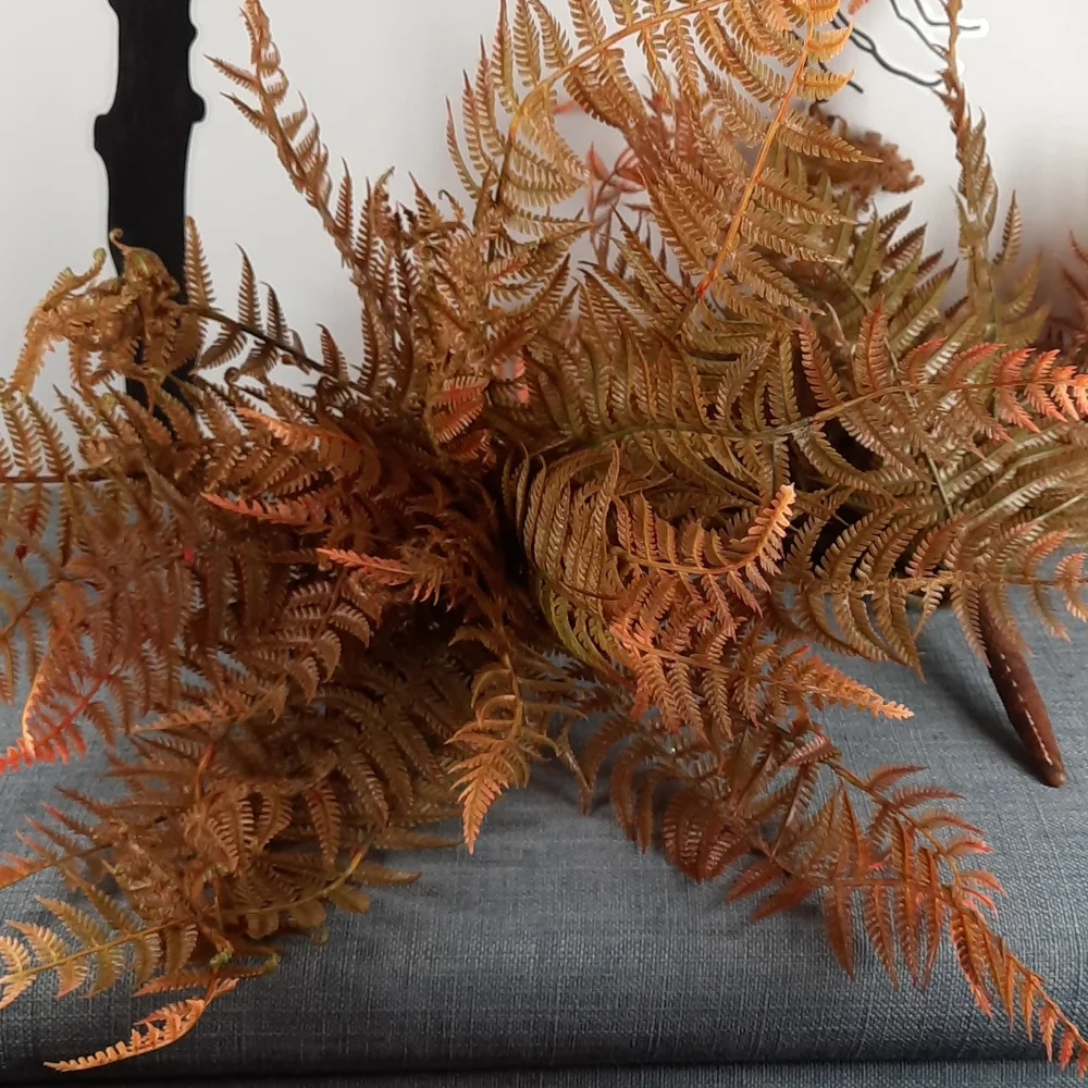 Artificial Fern Bush Silk Flower Arrangement Accent Realistic Fall Autumn